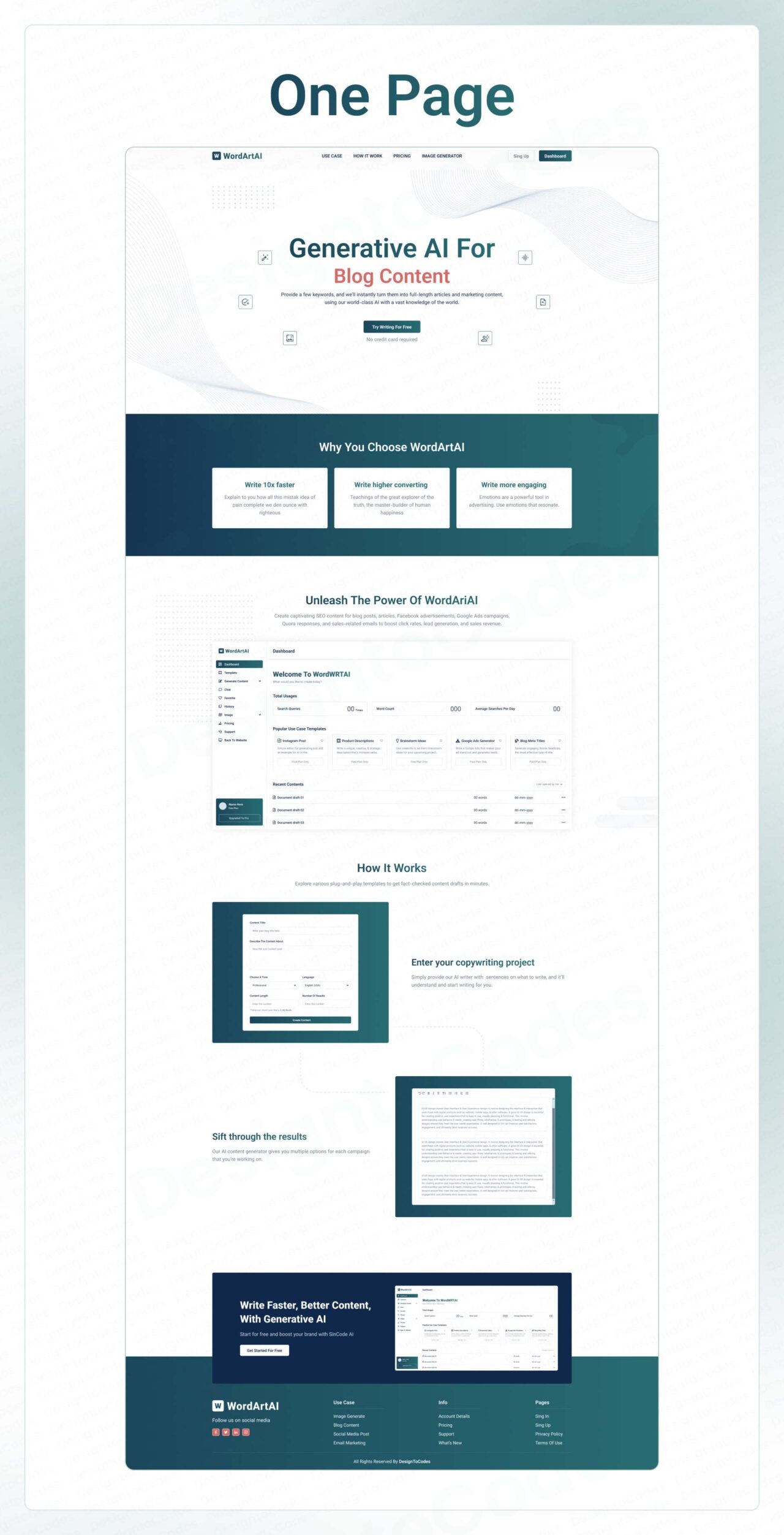 WordArtAI-Premium-Figma-Saas-Landing-Page-Template | DesignToCodes