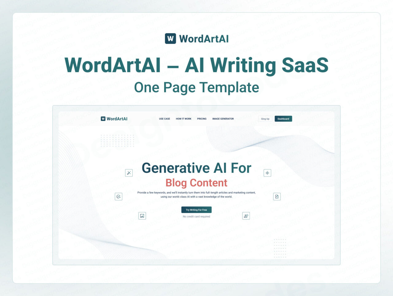 WordArtAI-Premium-Figma-Saas-Landing-Page-Template | DesignToCodes