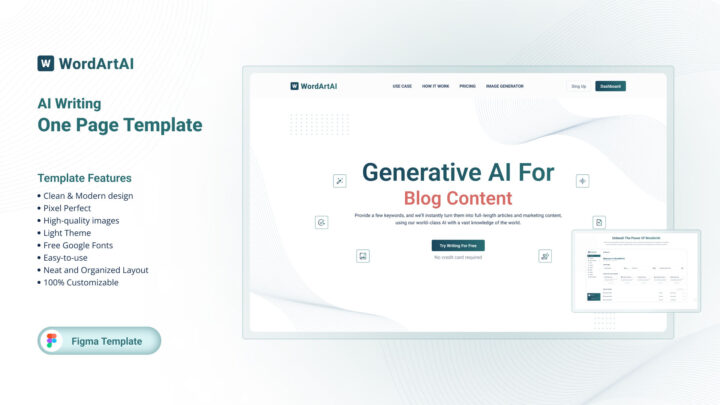 WordArtAI-Premium-Figma-Saas-Landing-Page-Template-Thumbnail | DesignToCodes