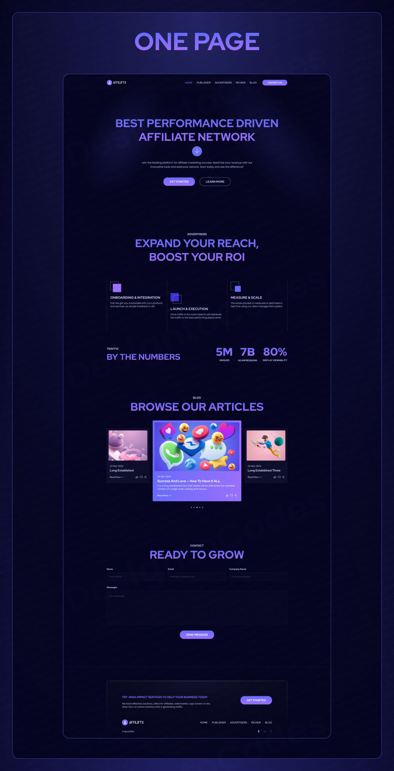 Affiliftx-OnePage-Affiliate-Marketing-Figma-Template | DesignToCodes