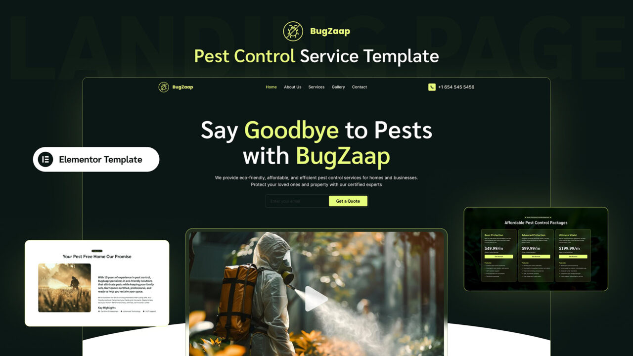 BugZaap-Multipage-Pest-Control-Elementor-Template | DesignToCodes