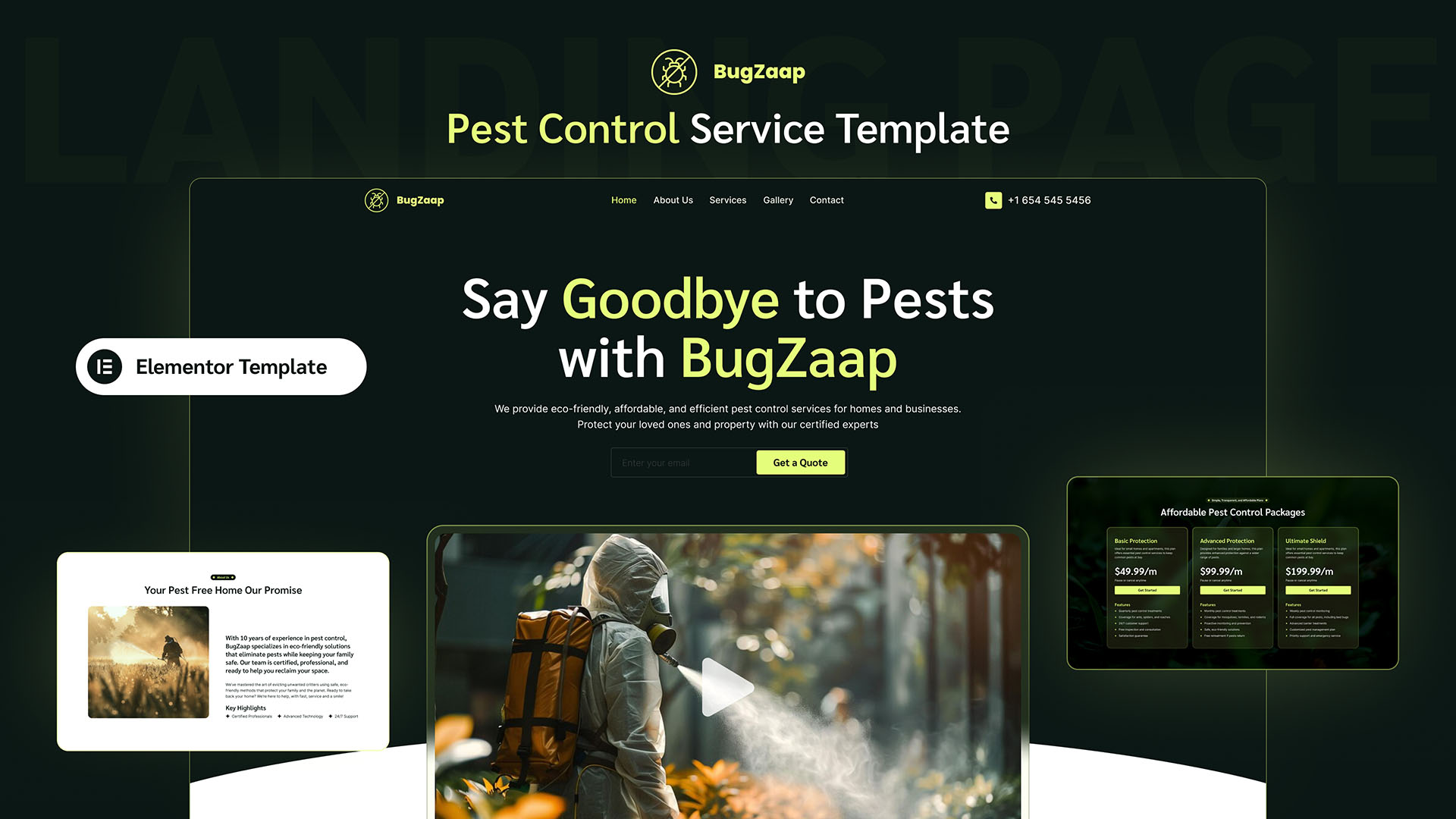 BugZaap - Multipage Pest Control Elementor Template