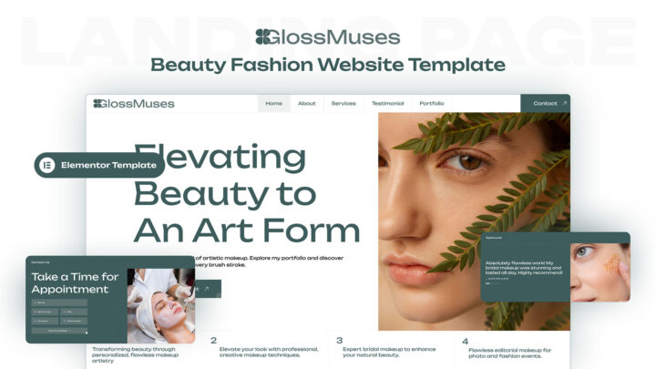 GlossMuses-Beauty-Fashion-Elementor-Template | DesignToCodes