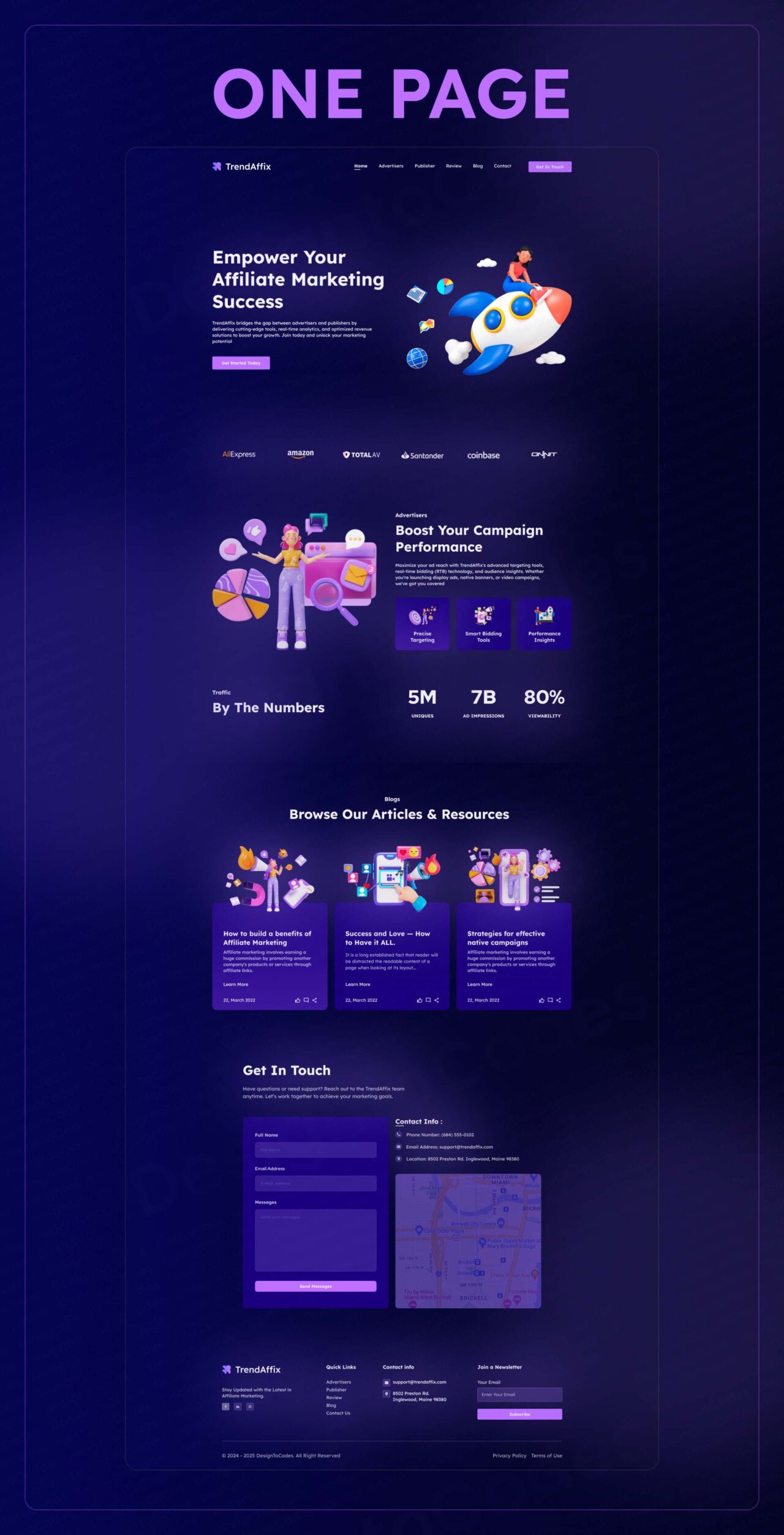 Trendaffix-OnePage-Affiliate-Marketing-Framer-Template | DesignToCodes