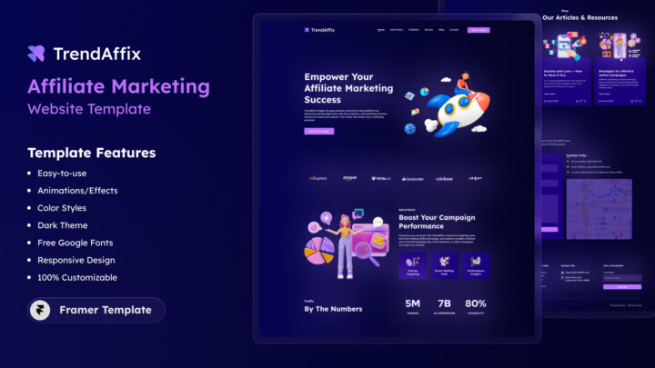 Trendaffix-OnePage-Affiliate-Marketing-Framer-Template-Thumbnail | DesignToCodes