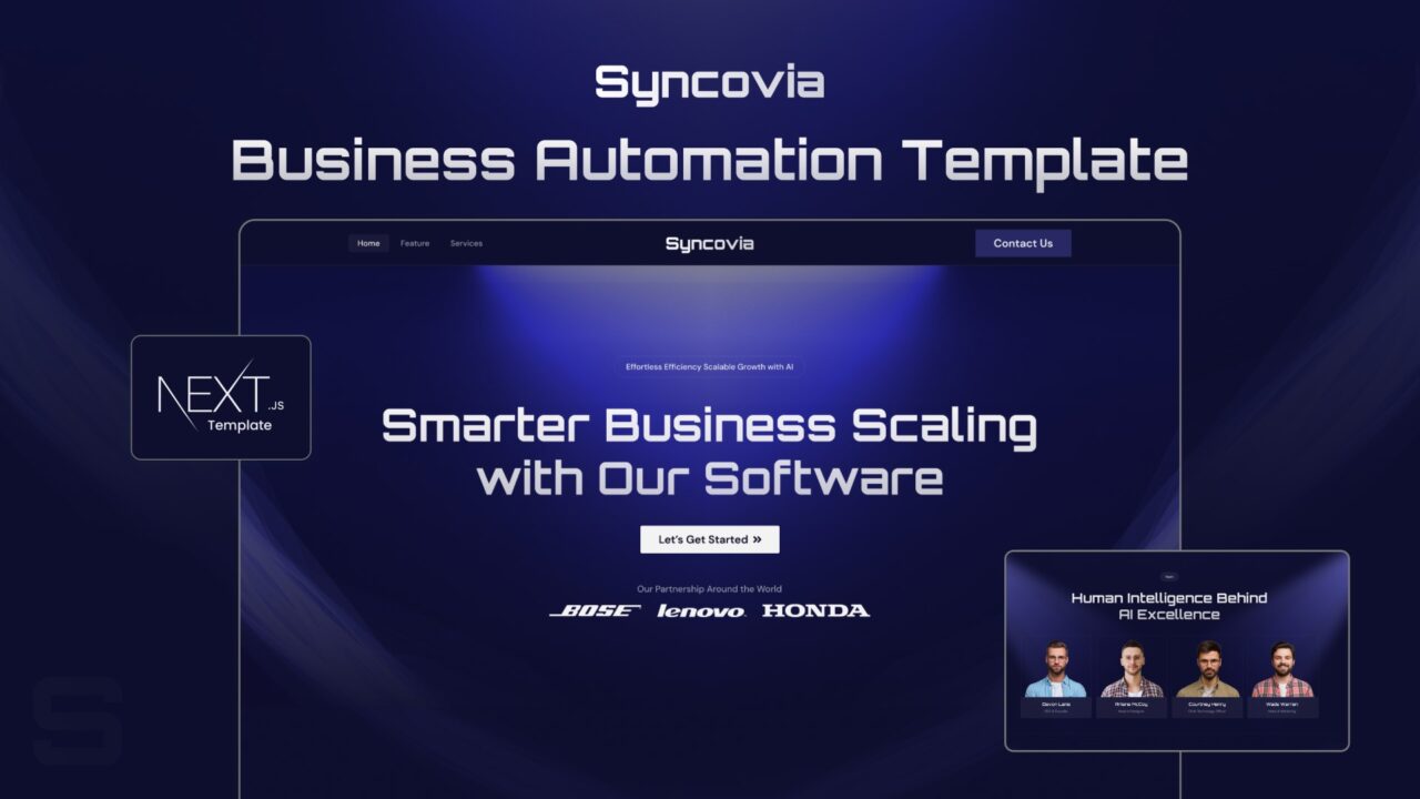 Syncovia-Premium-Business-Automation-NextJs-Template | DesignToCodes