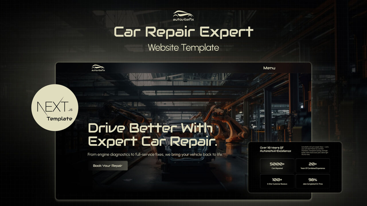 AutoVibefix-Car-Repair-Nextjs-Template | DesignToCodes