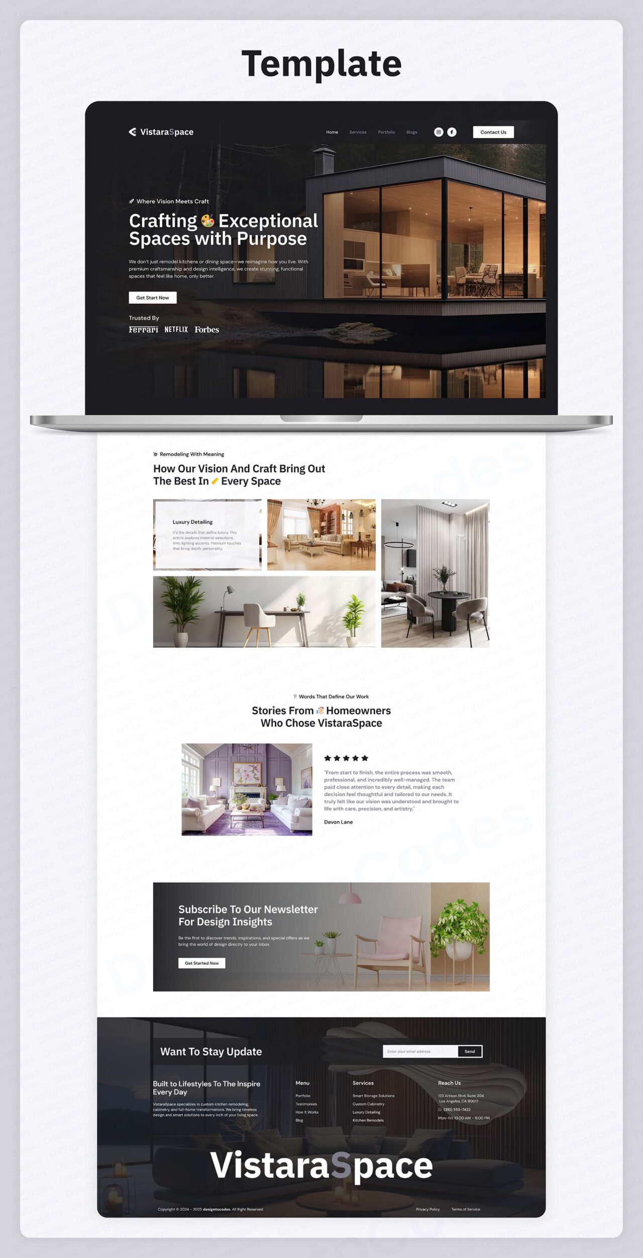 VistaraSpace-Multipage-Interior-Design-Framer-Template | DesignToCodes