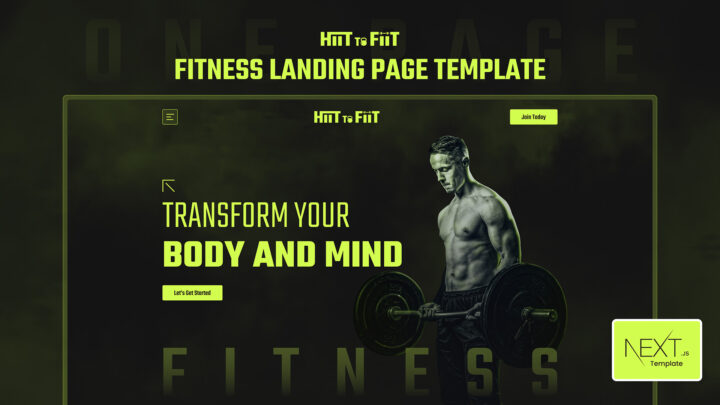 Hittofit-OnePage-Fitness-Nextjs-Template-Thumbnail | DesignToCodes