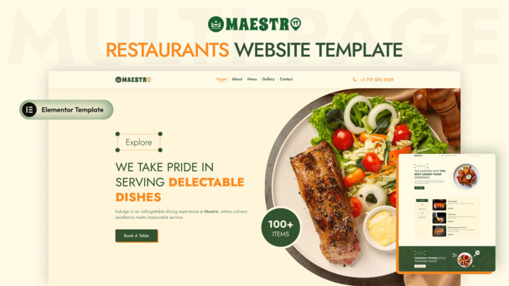 Maestro-Premium-Multipage-Restaurant-Elementor-Template-Thumbnail | DesignToCodes