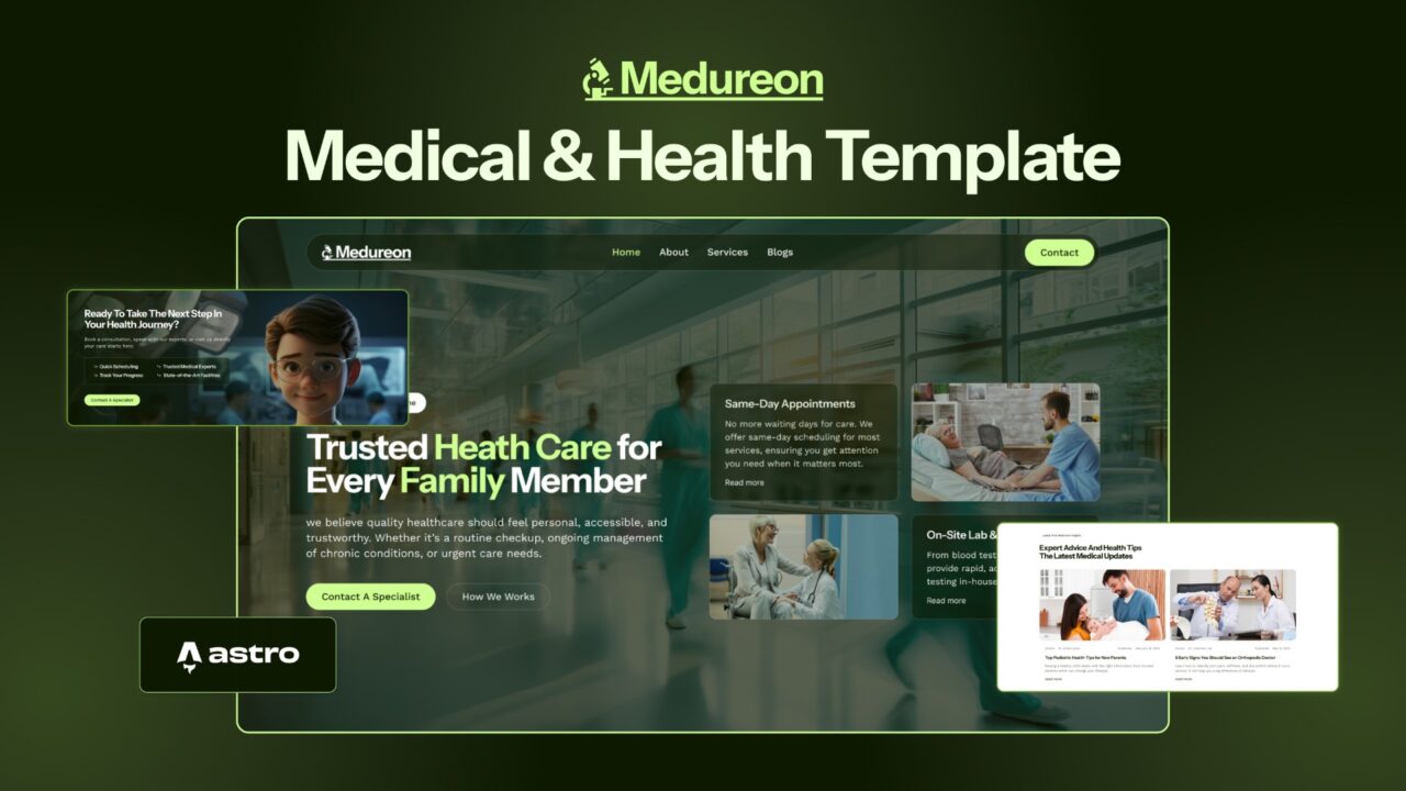 Medureon-Health-Medical-Astro-Template-for-Clinics | DesignToCodes
