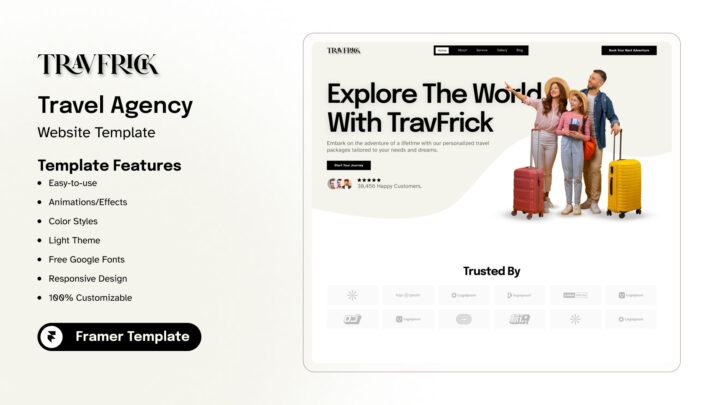 Travfrick-Premium-Travel-Agency-Website-Framer-Template-Thumbnail | DesignToCodes