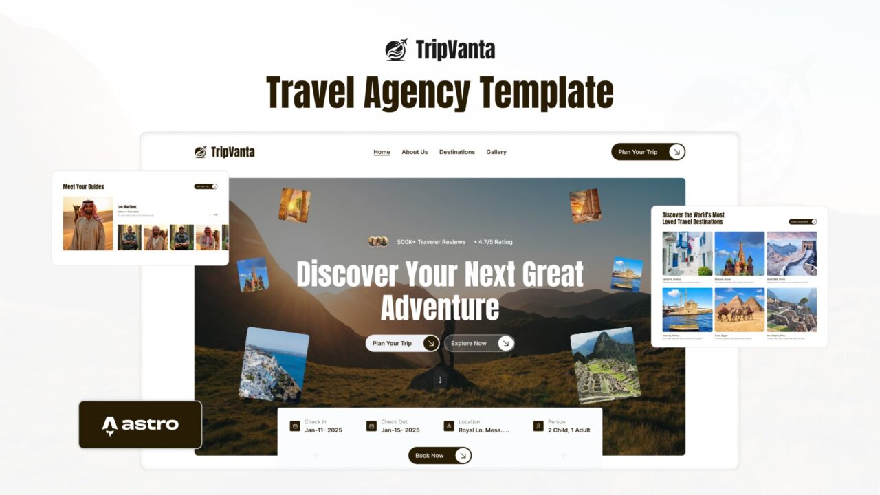 Tripvanta-Travel-Website-Astro-Template | DesignTocodes