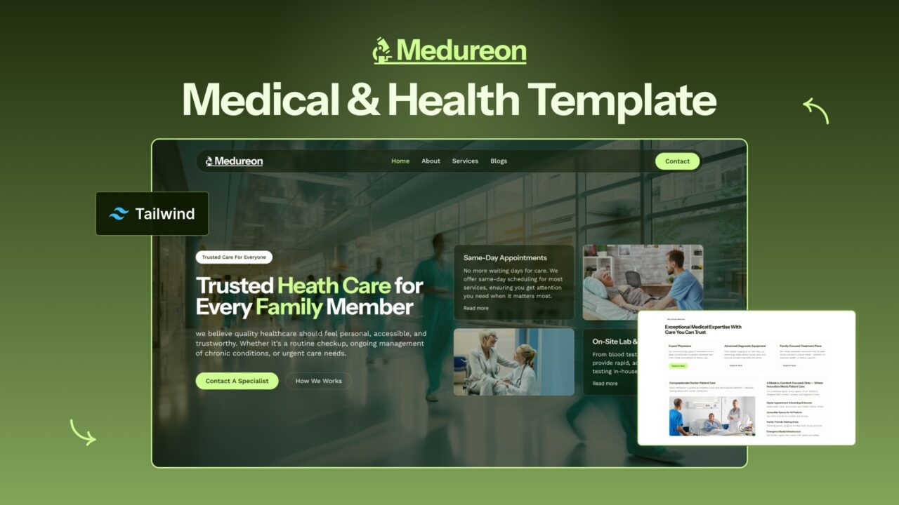 medureon-tailwind-health-and-medical | DesignToCodes