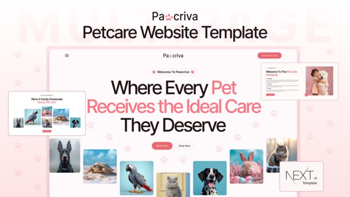 Pawcriva-Pet-Care-Nextjs-Website-Template-Thumbnail | DesignToCodes