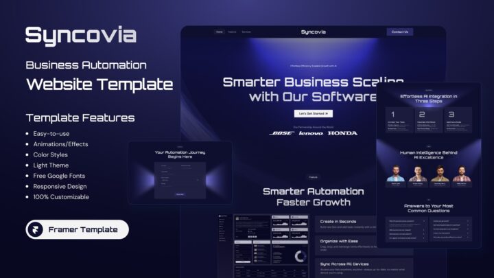Syncovia-Framer-Template-for-Business-Automation-Website-Thumbnail | DesignToCodes