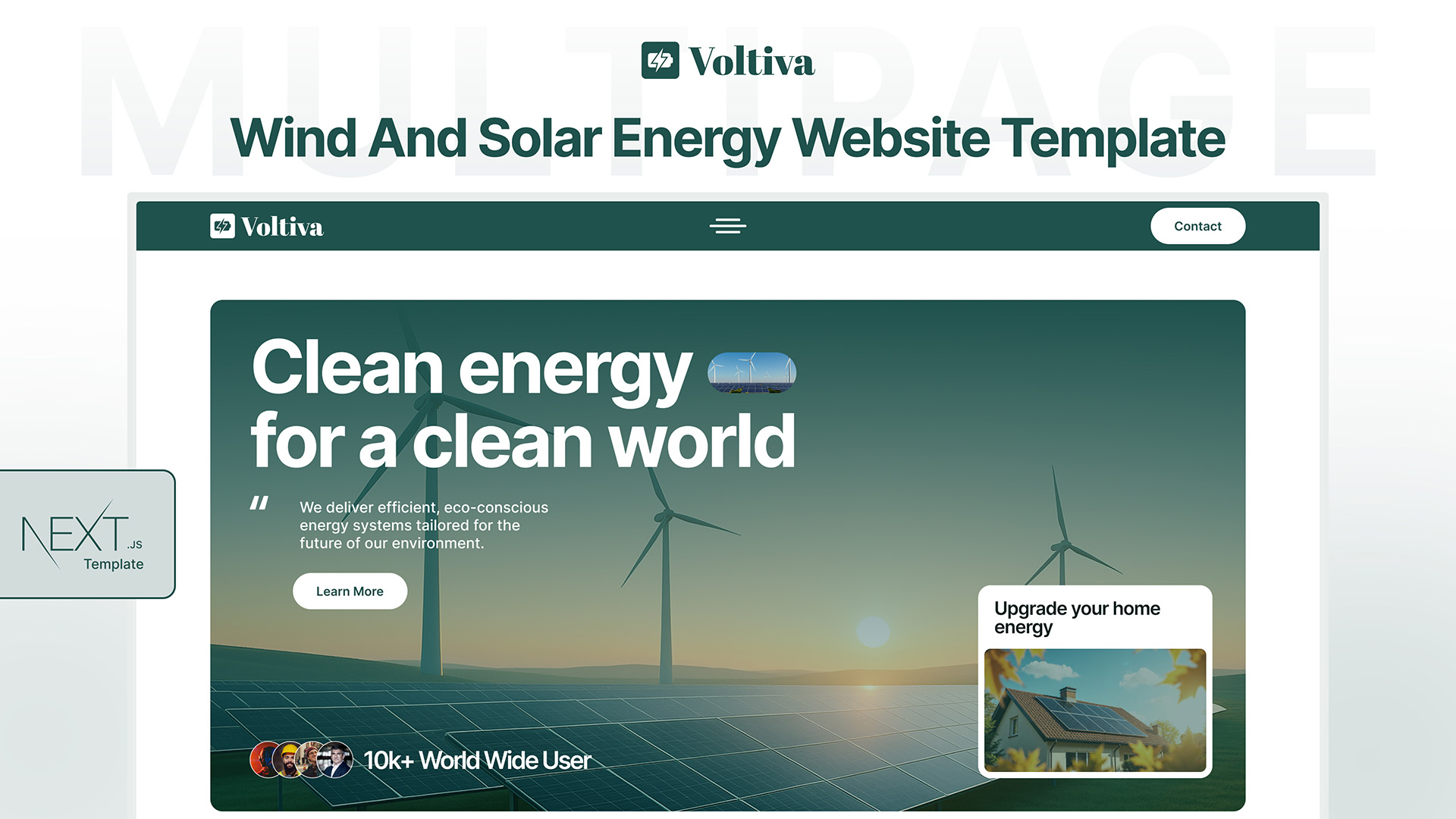 Voltiva - Wind & Solar Energy Websites Next.js Template