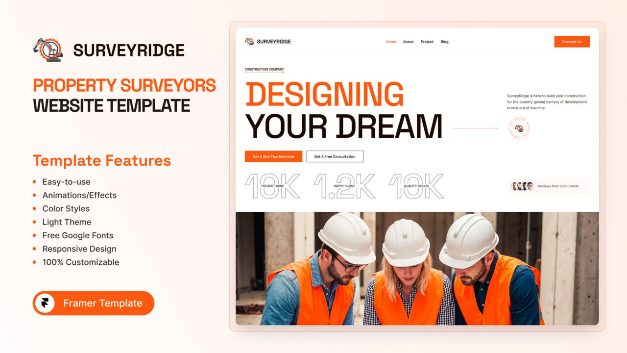 SurveyRidge-Property-Surveyors-Framer-Template-Thumbnail | DesignToCodes