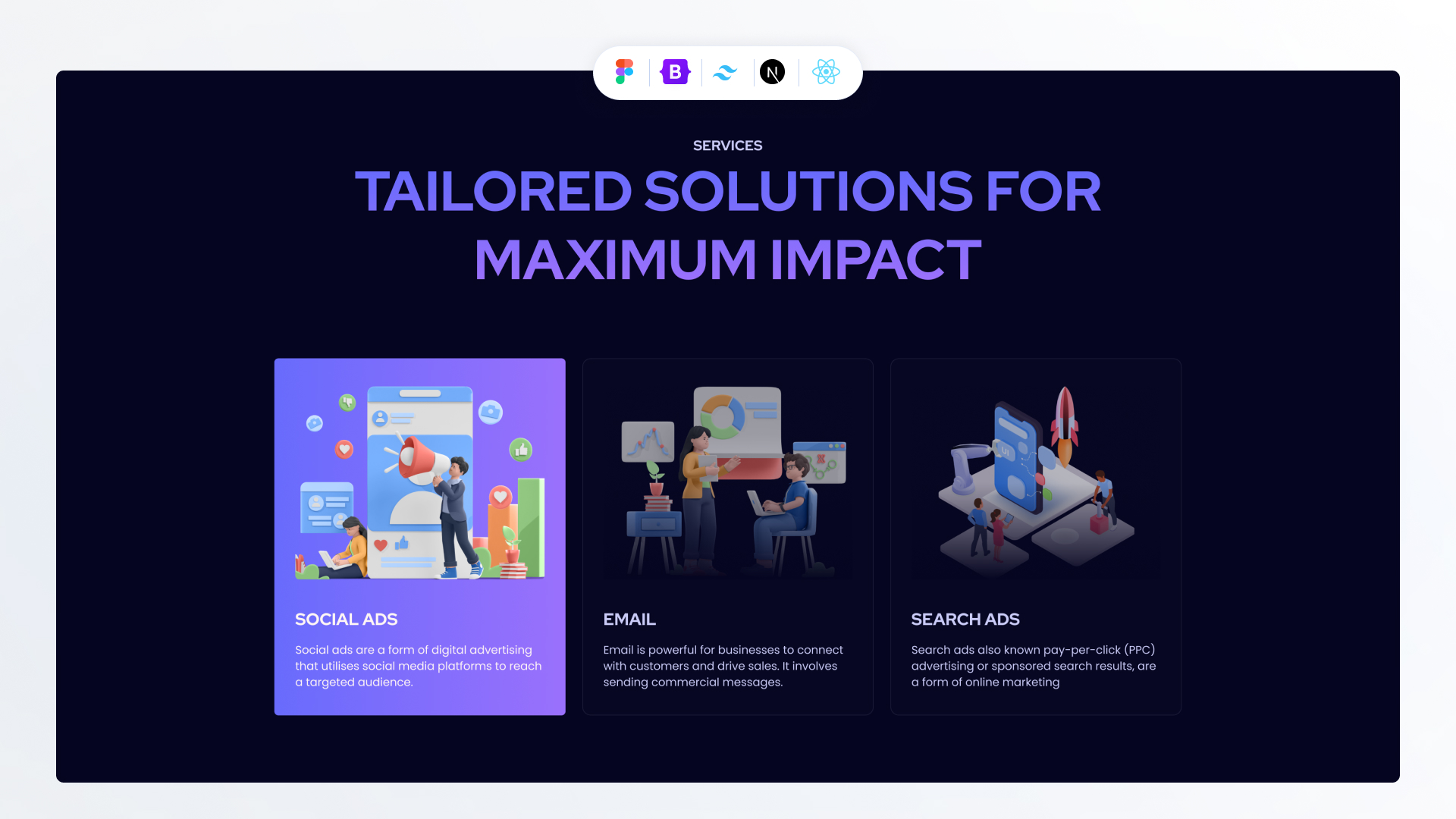 Service Section Bootstrap Style 15