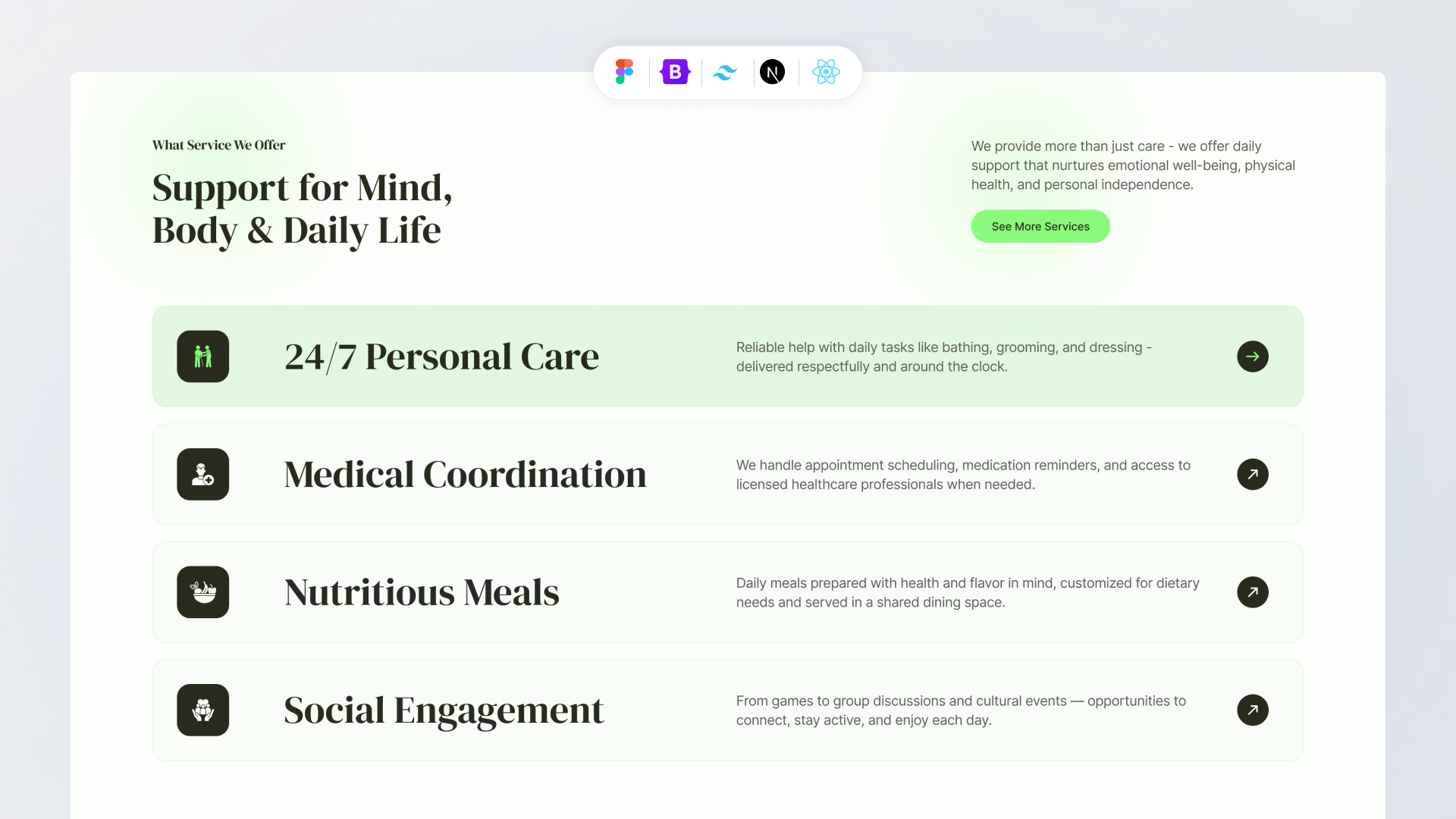 Service Section Bootstrap Style 45