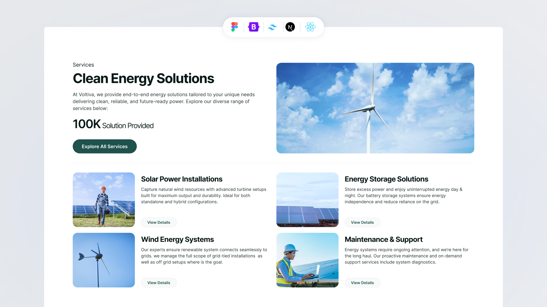 Service Section Bootstrap Style 46
