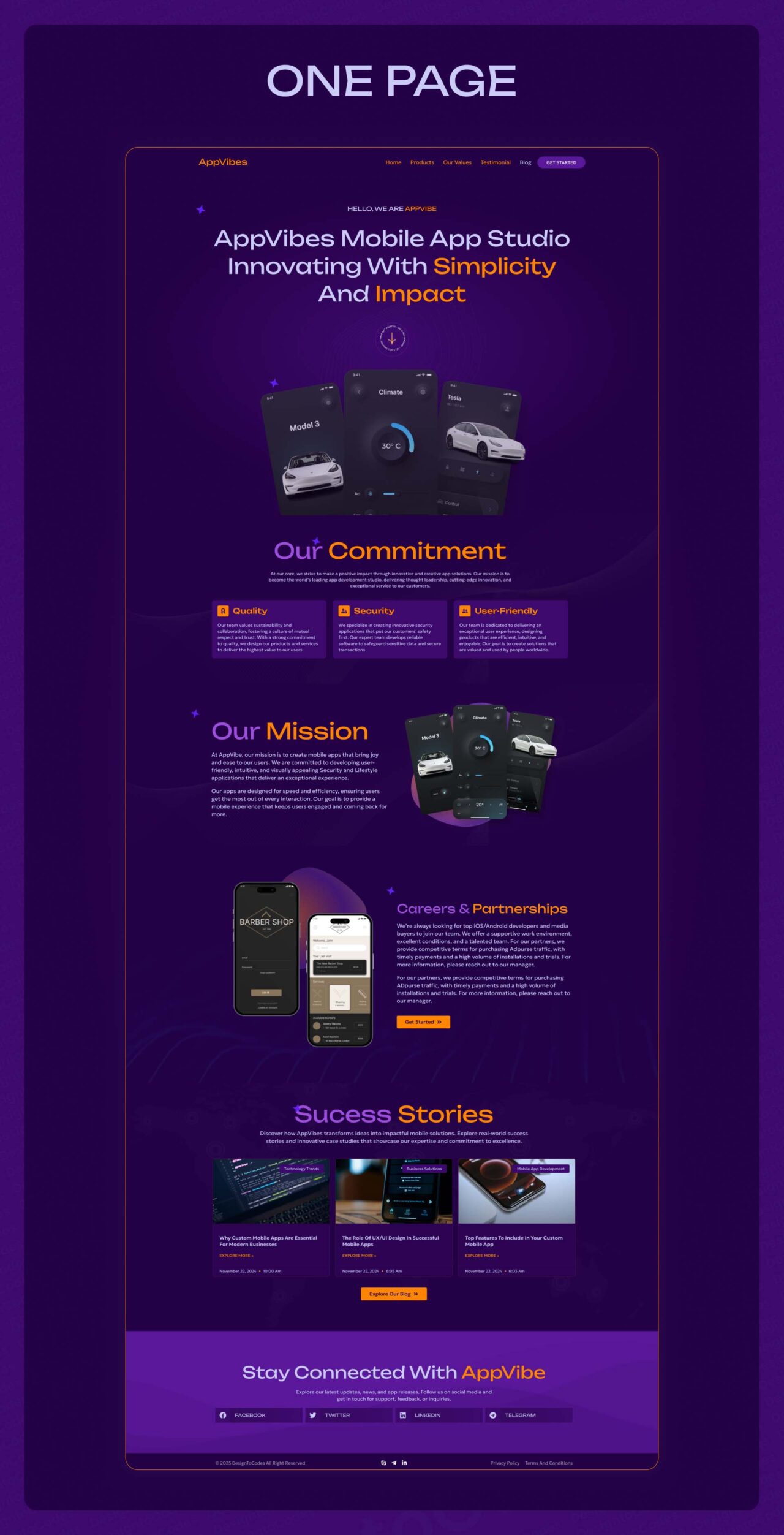 Appvibes-Mobile-App-Landing-Framer-Template | DesignToCodes