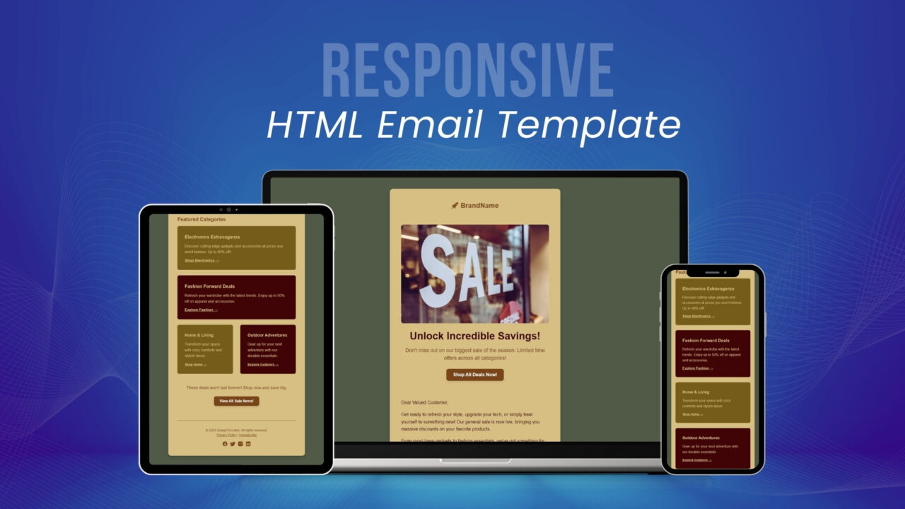 HTML Email Template General Sales Style 38 - DesignToCodes
