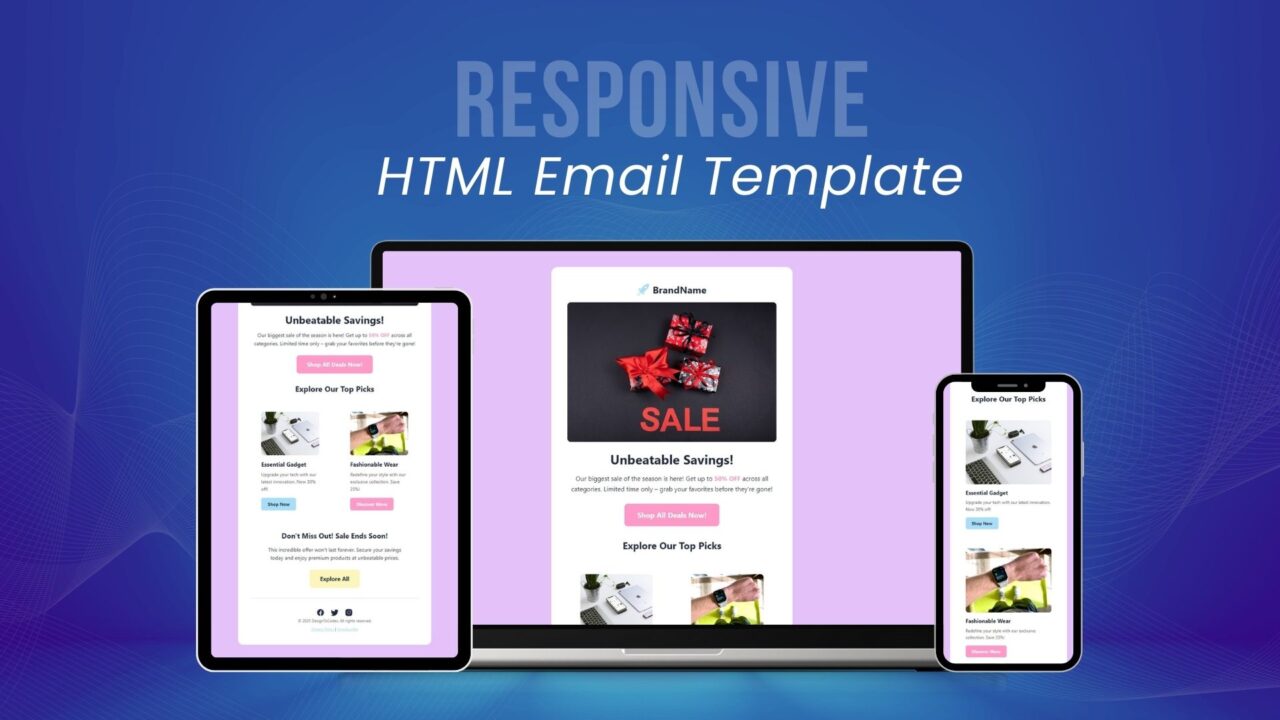 HTML Email Template General Sales Style 58 - DesignToCodes