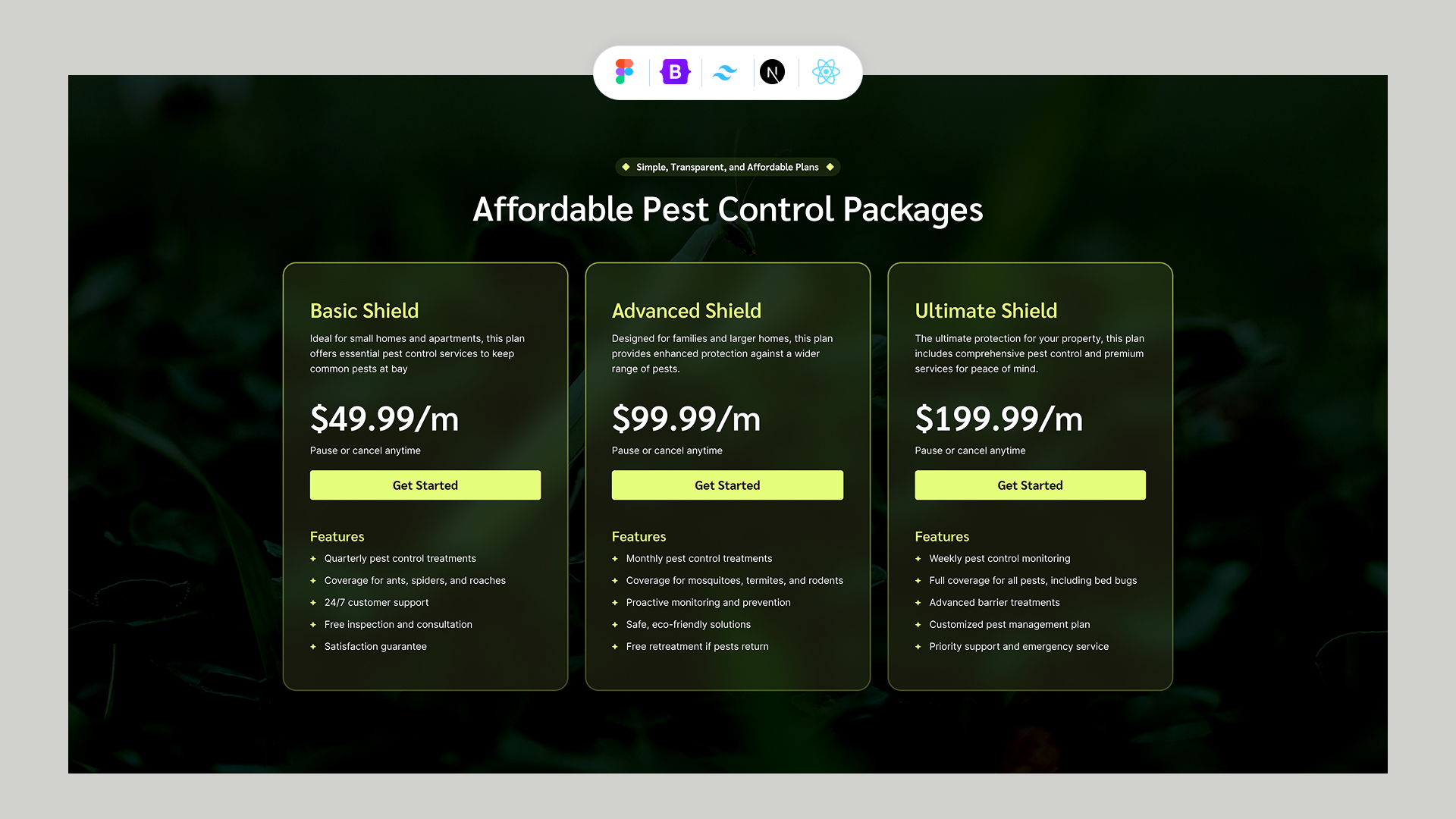 Pricing Section Bootstrap Style 02