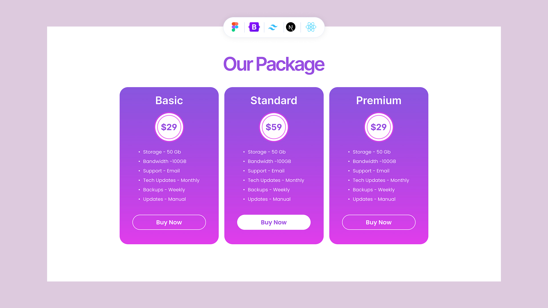 Pricing Section Tailwind Style 04