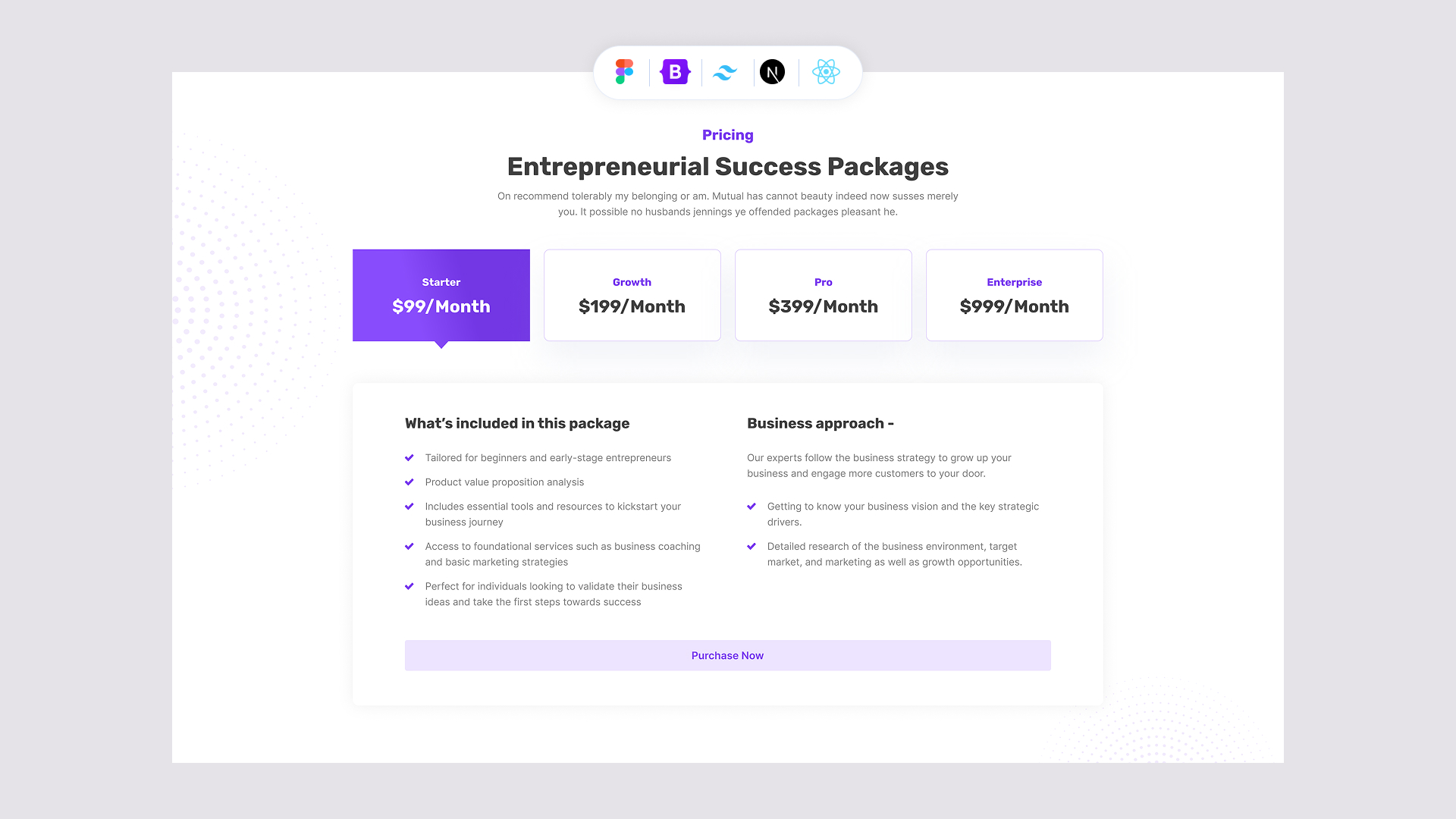 Pricing Section Bootstrap Style 30
