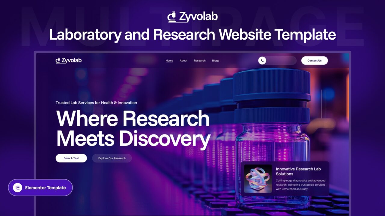 Zyvolab-Lab-And-Research-Center-Elementor-Template | DesignToCodes