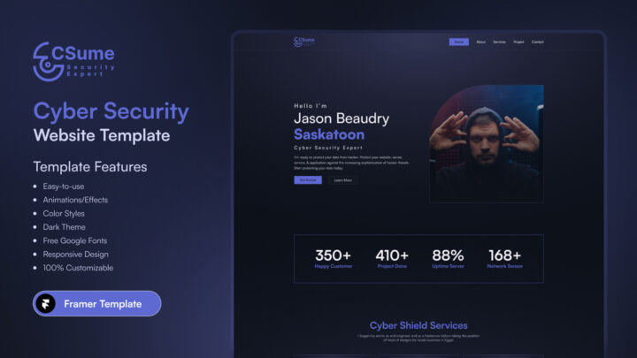 Csume-v3-Framer-Cyber-Security-Template-Expert-Portfolio-Thumbnail | DesignToCodes