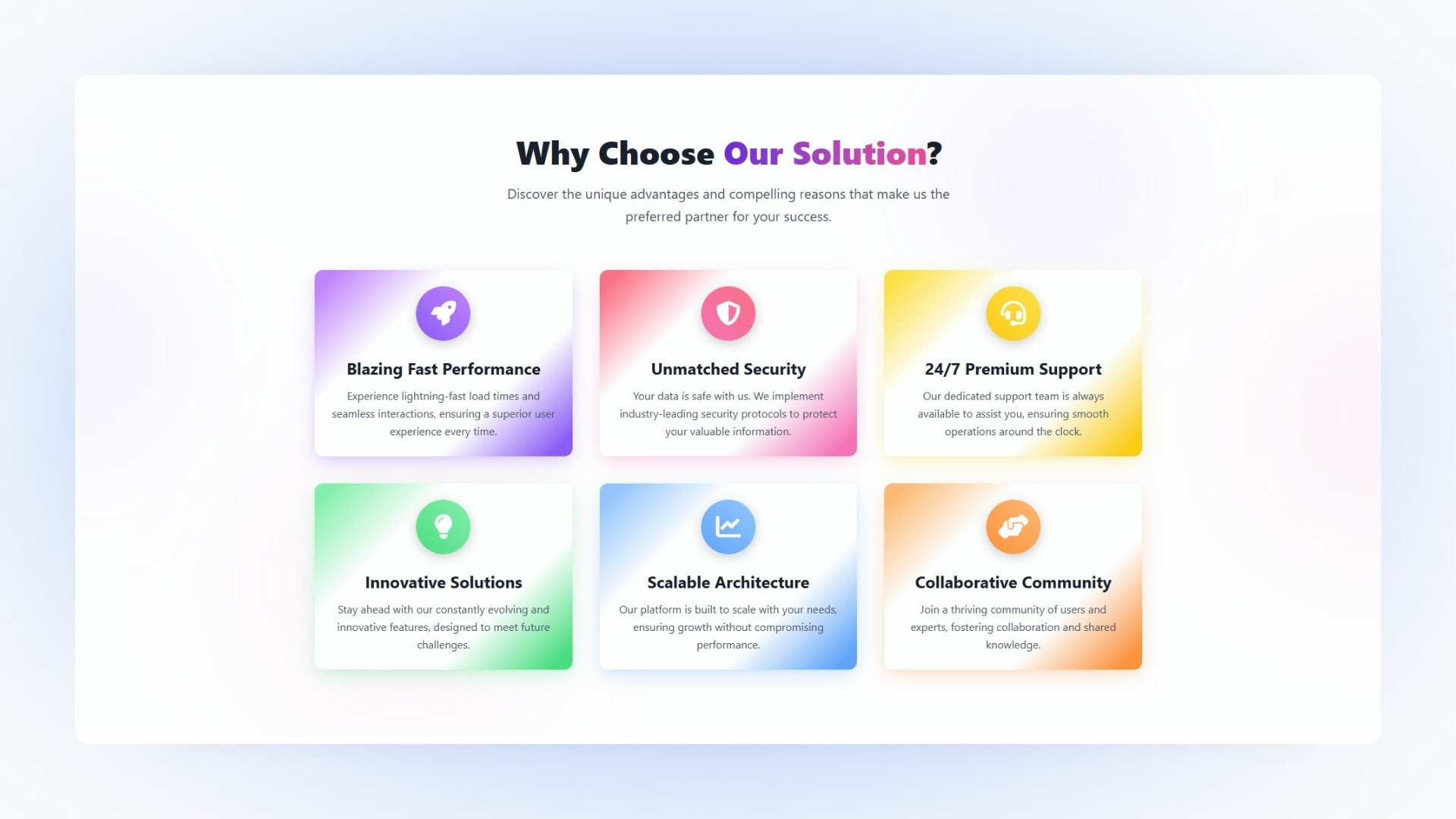Why Choose Us Section Tailwind Style 16