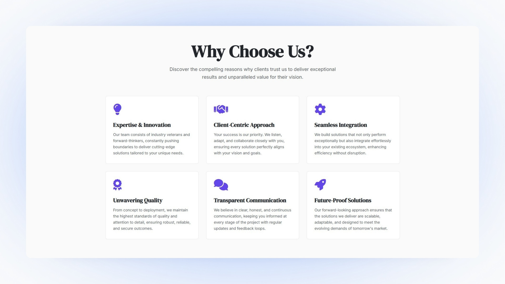 Why Choose Us Section JSX Style 26