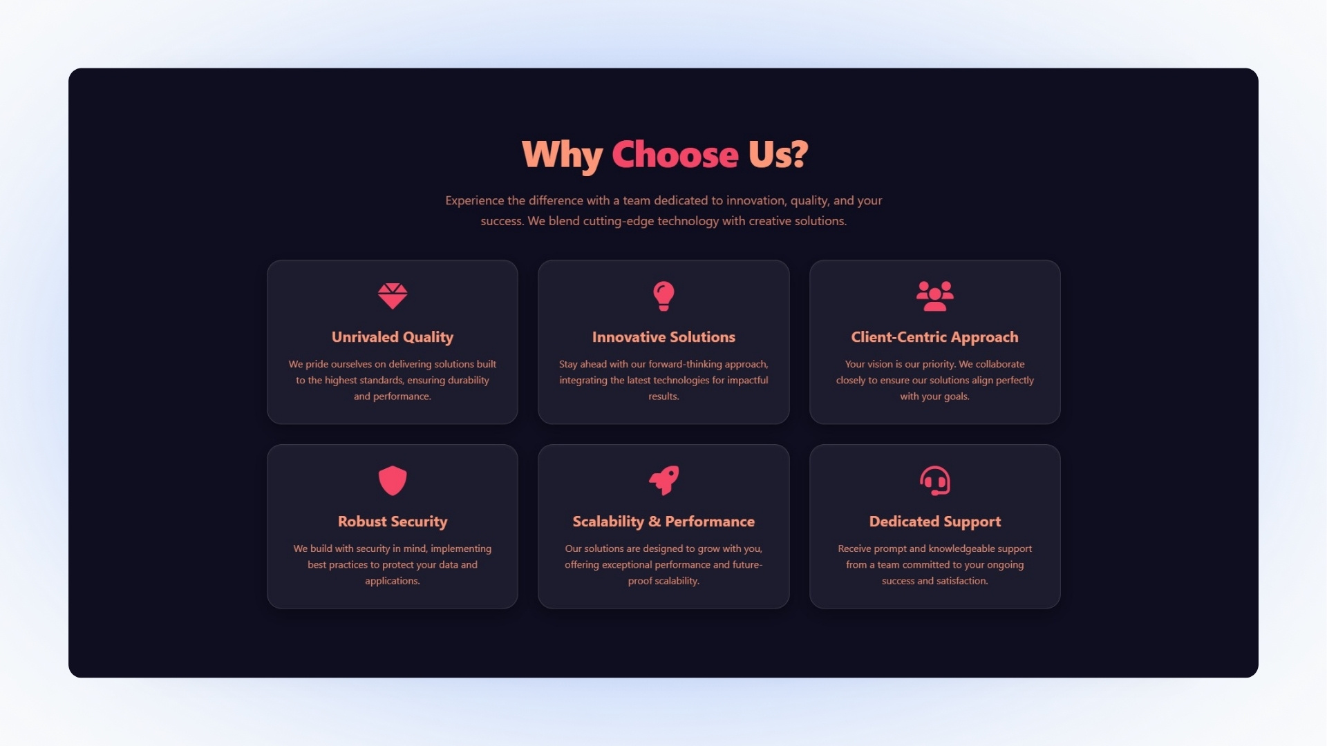 Why Choose Us Section Tailwind Style 41