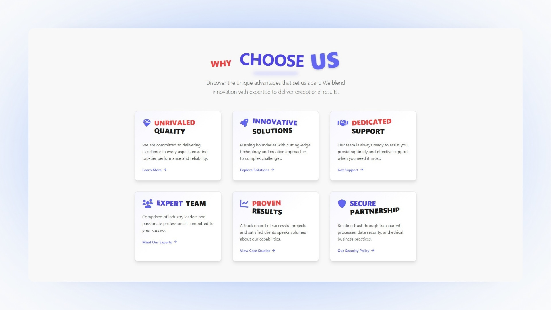 Why Choose Us Section Tailwind Style 70