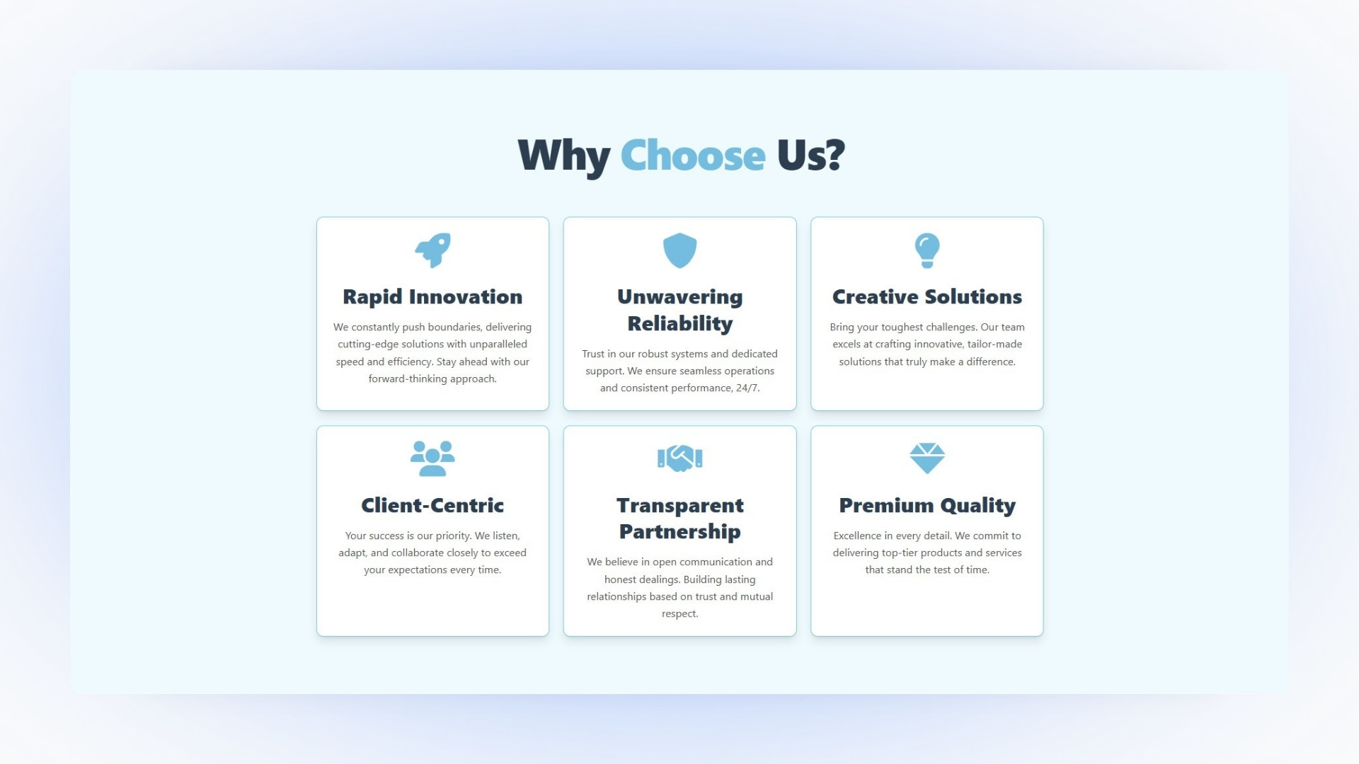Why Choose Us Section Tailwind Style 85
