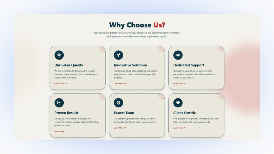 Why Choose Us Section JSX Style 94