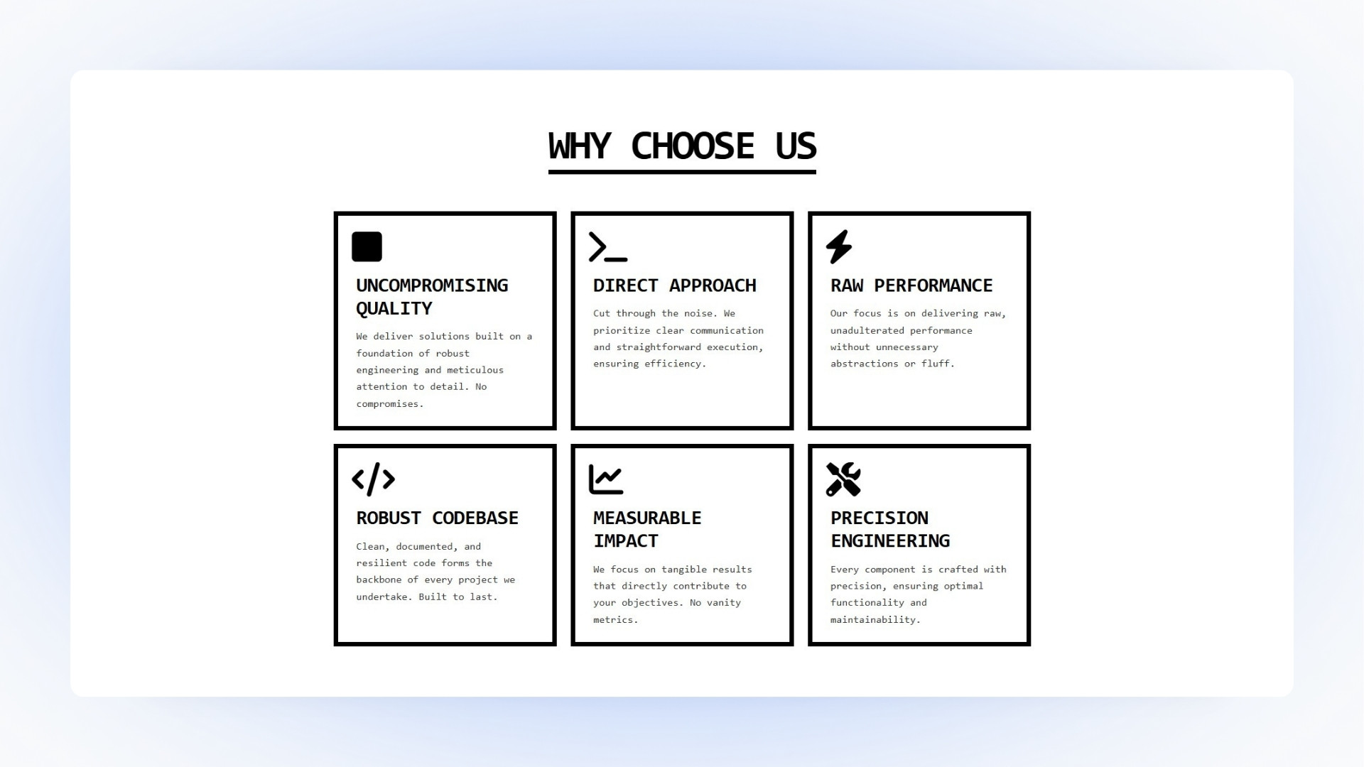 Why Choose Us Section JSX Style 96