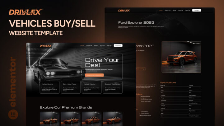Drivlex-Vehicles-Buy-Sell-Elementor-Template | DesignTocodes