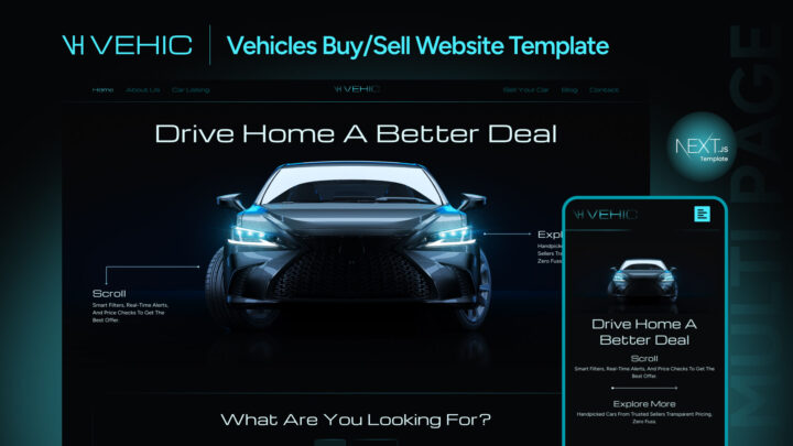 Vehic-Premium-Car-Marketplace-Nextjs-Template-Thumbnail | DesignToCodes