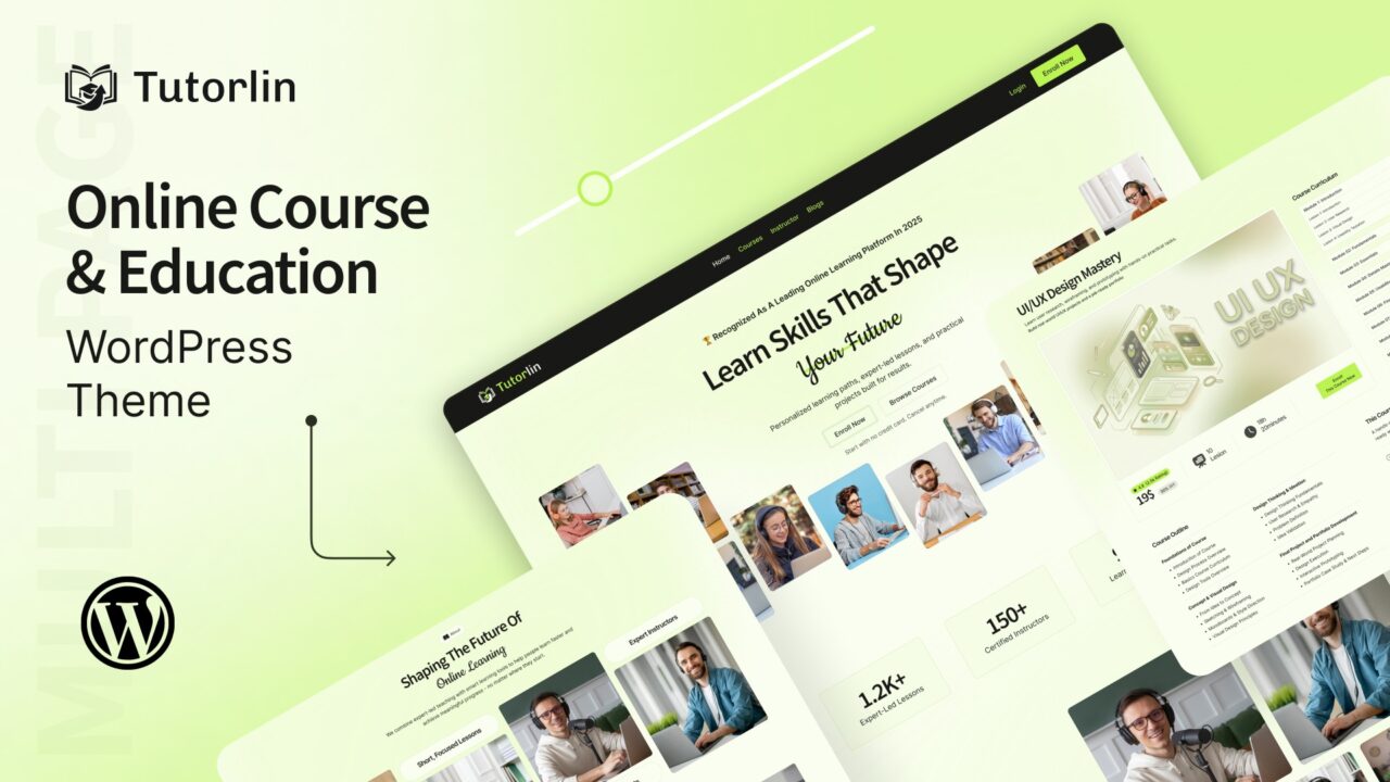 Tutorlin-Online-Course-Education-Wordpress-Theme-Thumbnail | DesignToCodes
