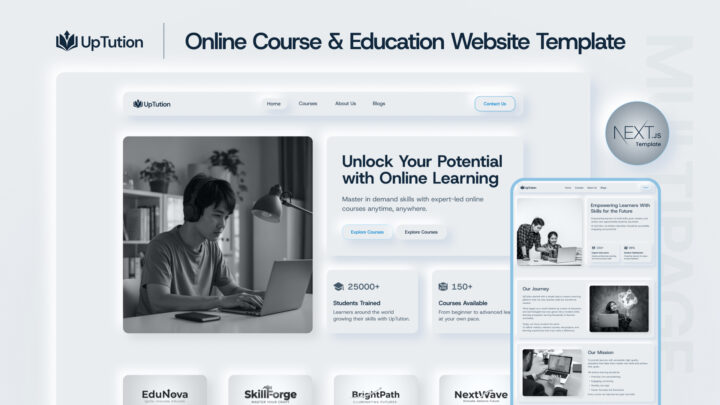 UpTution-Online-Course-Education-Nextjs-Website-Template | DesignToCodes