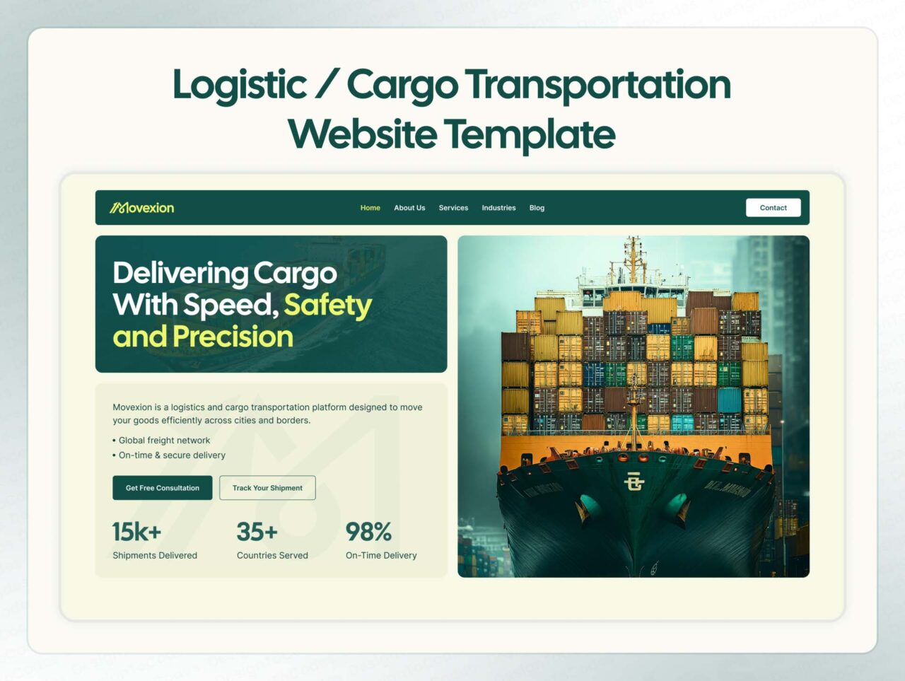 Movexion-Logistic-Cargo-Transportation-Website-Framer-Template | DesignToCodes