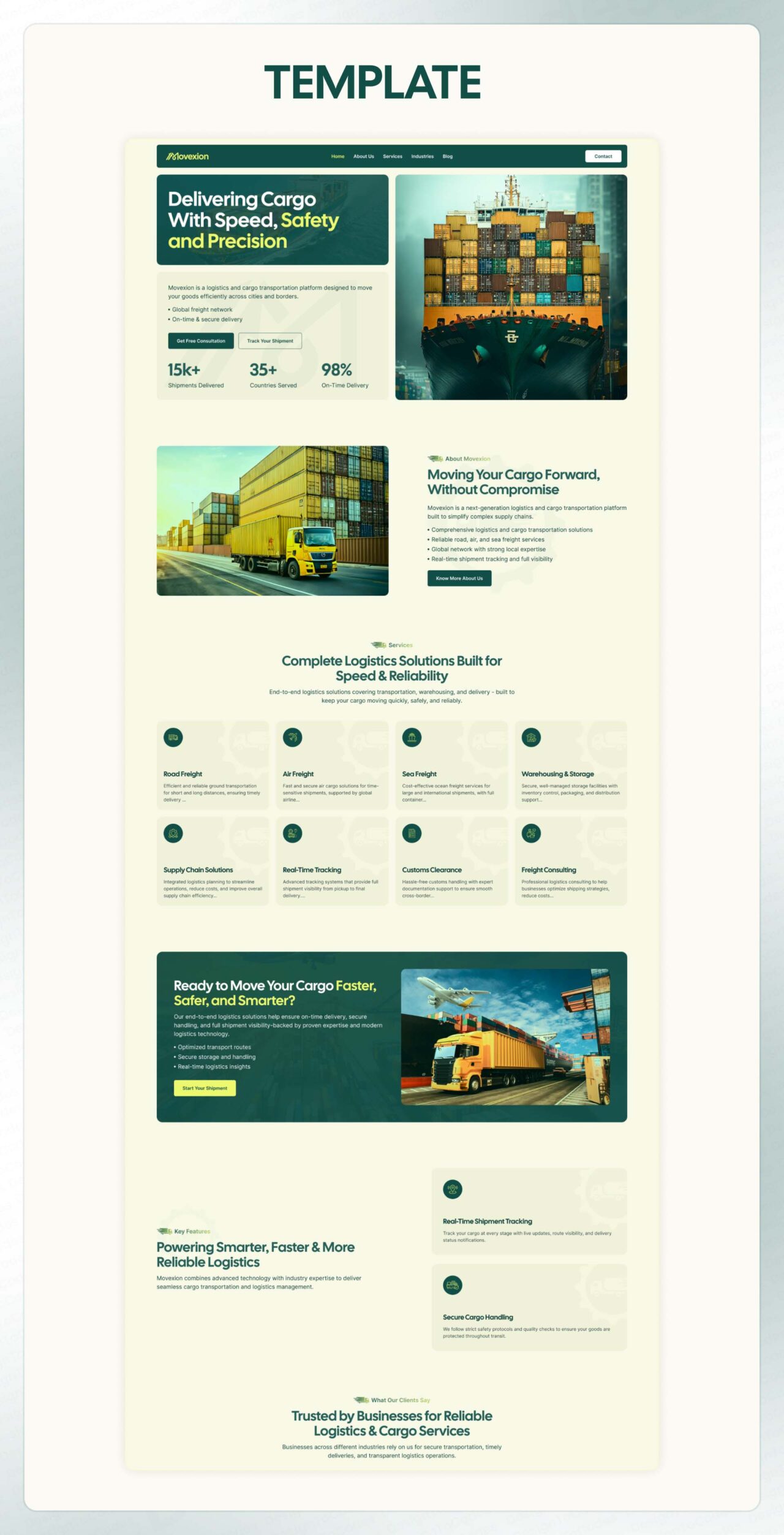 Movexion-Logistic-Cargo-Transportation-Website-Framer-Template | DesignToCodes