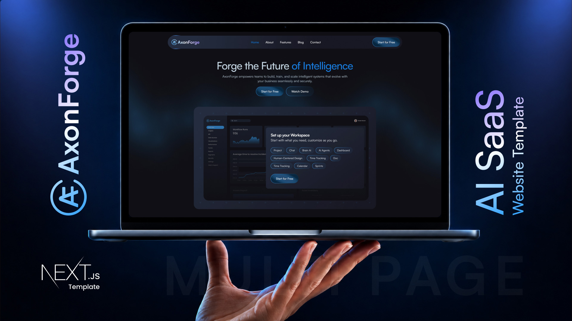 Axonforge-AI-SaaS-Nextjs-Template-Thumbnail | DesignToCodes