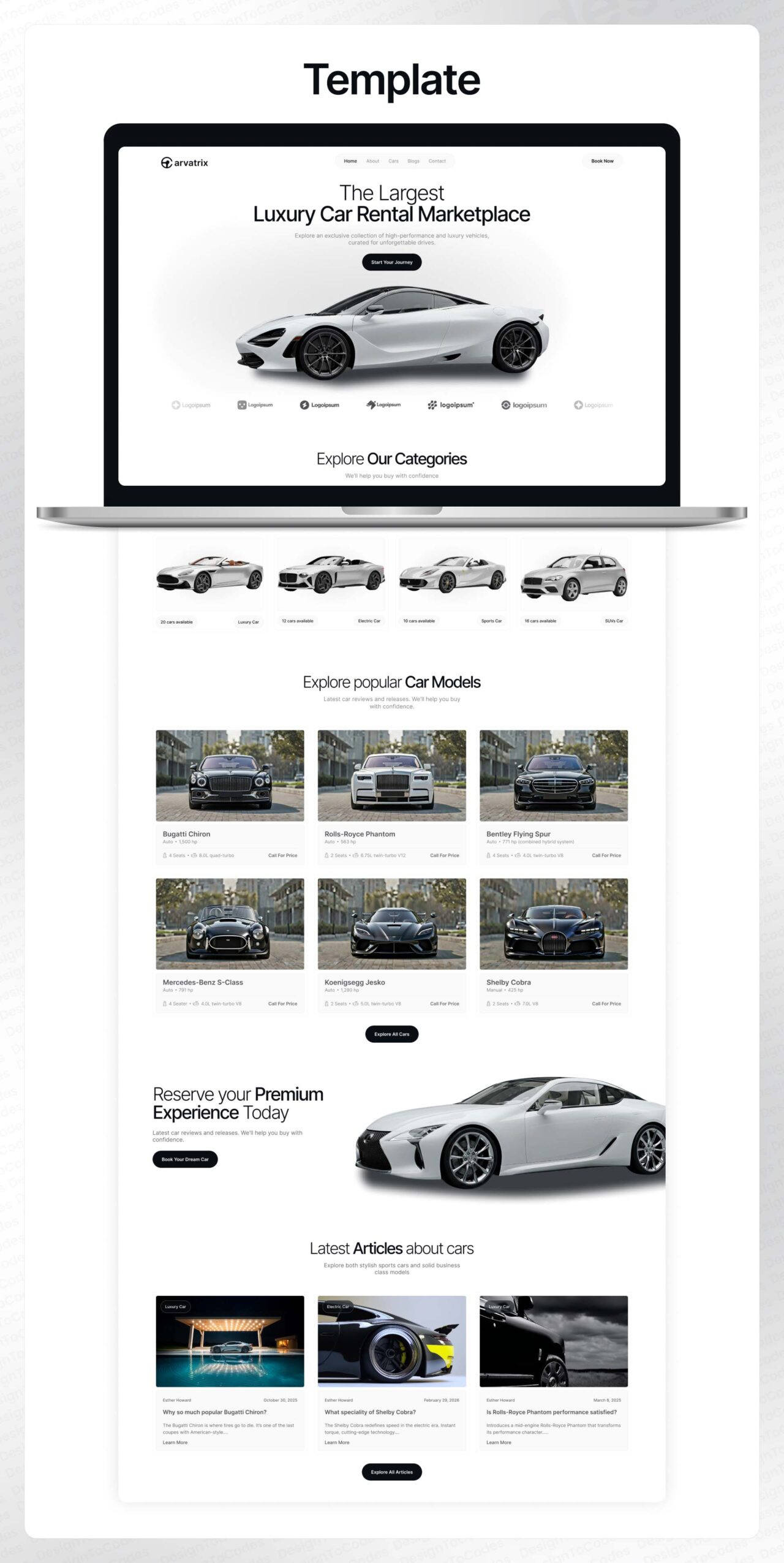 Carvatrix-Car-Rental-Framer-Website | DesignToCodes