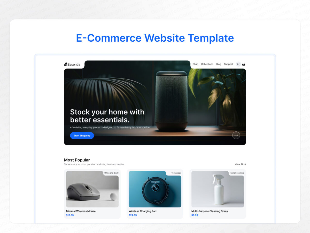 Essentia-Ecommerce-Framer-Template | DesignToCodes