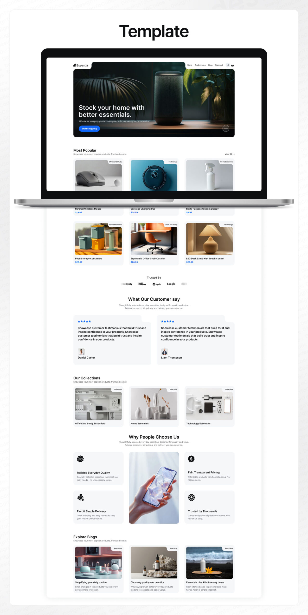 Essentia-Ecommerce-Framer-Template | DesignToCodes